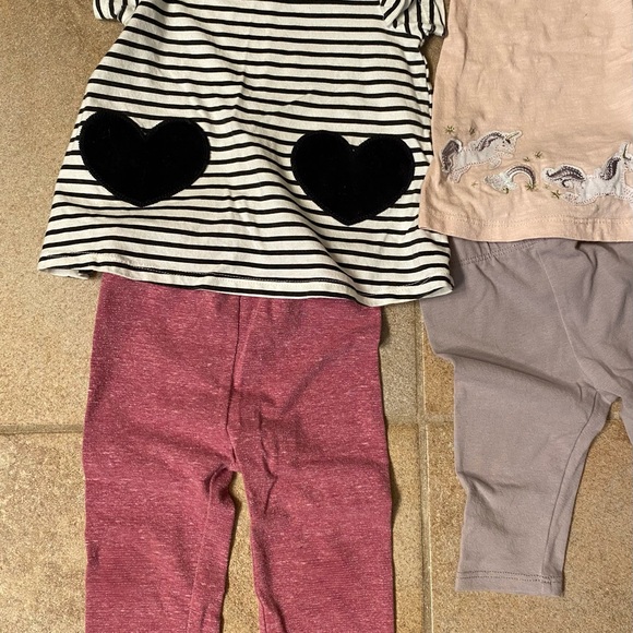 Five outfits (10pcs) Size 6-9month. Unicorn. Watermelon. Heart. Eyelet. - Picture 5 of 11